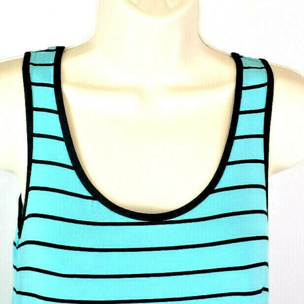 Kensie Casual Tank Dress Blue Stripe XL Pullover - Picture 2 of 9